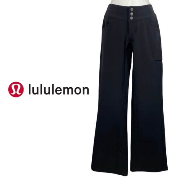 Lululemon RARE Carry Less Wide Leg Pants - Black - Size 6 - Picture 1 of 14